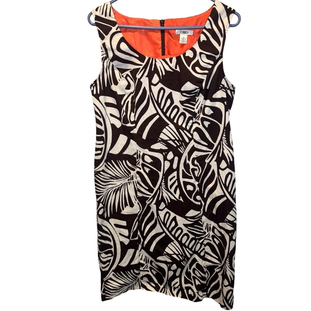 Cato Black White Sleeveless Cotton Slip Dress 12 Resortwear Cruise Vacation